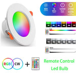 RGB+White Light Ceiling Lamp Round Recessed Dimmable Ceiling Light With Remote Controller, IR Remote 10W 220V, IR Remote 10W 85-265V, IR Remote 15W 220V, IR Remote 15W 85-265V
