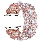 Petaled Metal Diamond Wristband Strap For Apple Watch Series 9 / 8 / 7 / 6 / SE / 5 / 4 / 3, 1215 Silver, 1202 Silver, 1215 Black, 1202 Black, 1215 Rose Gold, 1202 Rose Gold, 1202 Rose Gold Red, 1215 Gold