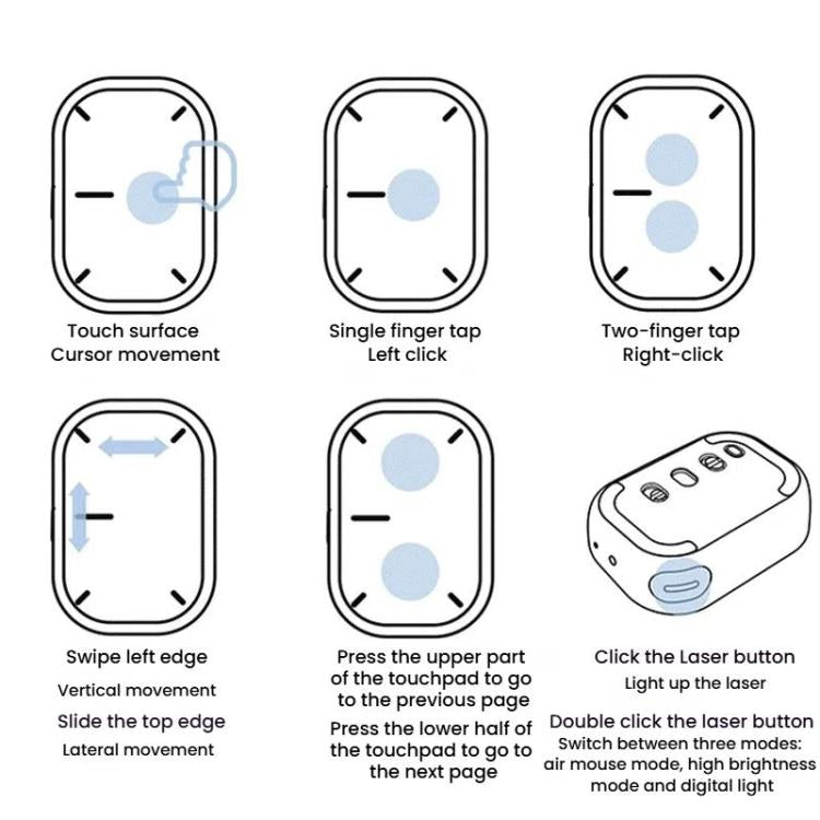 Cheerdots 2 Smart Magnetic Split Air Mouse Wireless Charging Bluetooth Dual Mode Mouse, Black Basic, Dark Grey Basic, Black Recording, Dark Grey Recording