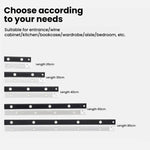 Rechargeable Motion Sensor Light Bar Cabinet Wardrobe Lamp With Remote Control, 20cm, 30cm, 40cm, 60cm, 80cm