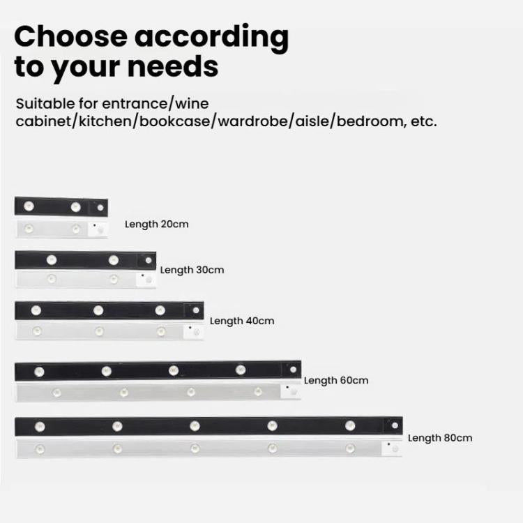 Rechargeable Motion Sensor Light Bar Cabinet Wardrobe Lamp With Remote Control, 20cm, 30cm, 40cm, 60cm, 80cm