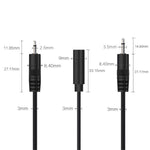 Mono Cable 2Pin AUX Single Head Cable Speaker Audio Power Cord Audio Cord, Length: 25cm, 2.5mm Male, 2.5mm Female, 3.5mm Male, 3.5mm Female