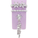 3pcs / Set 22mm Width Smart Watch Silicone Band Decorative Ring Metal Accessories, 1, 2, 3, 4, 5, 6