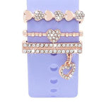 3pcs / Set 22mm Width Smart Watch Silicone Band Decorative Ring Metal Accessories, 1, 2, 3, 4, 5, 6