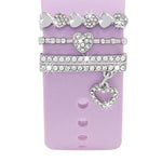 3pcs / Set 22mm Width Smart Watch Silicone Band Decorative Ring Metal Accessories, 1, 2, 3, 4, 5, 6