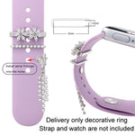 3pcs / Set 22mm Width Smart Watch Silicone Band Decorative Ring Metal Accessories, 1, 2, 3, 4, 5, 6