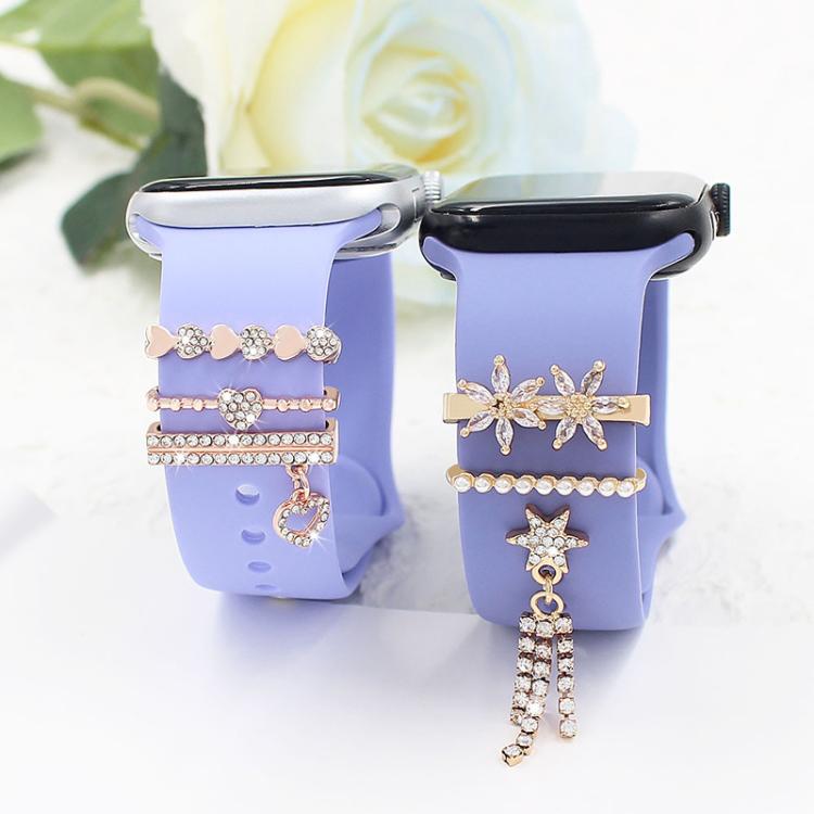 3pcs / Set 22mm Width Smart Watch Silicone Band Decorative Ring Metal Accessories, 1, 2, 3, 4, 5, 6