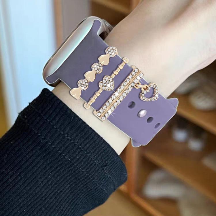 3pcs / Set 22mm Width Smart Watch Silicone Band Decorative Ring Metal Accessories, 1, 2, 3, 4, 5, 6