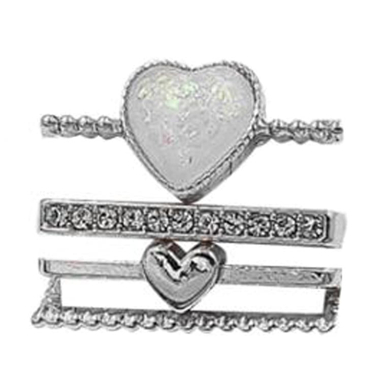 21mm Width Smart Watch Universal Silicone Band Heart Decorative Ring Metal Accessories, 4pcs / Set