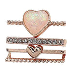 21mm Width Smart Watch Universal Silicone Band Heart Decorative Ring Metal Accessories, 4pcs / Set