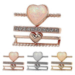21mm Width Smart Watch Universal Silicone Band Heart Decorative Ring Metal Accessories, 4pcs / Set