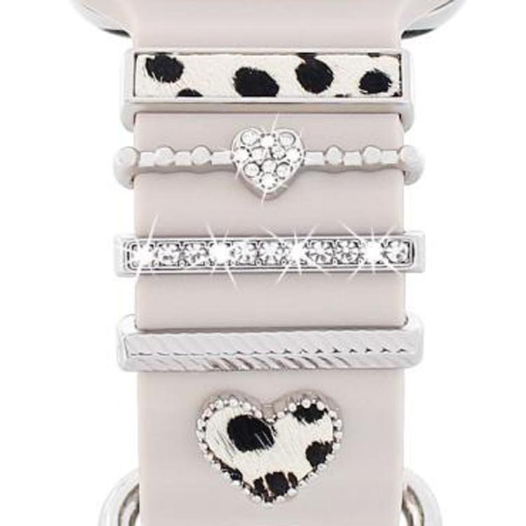 5pcs / Set 20mm Width Smart Watch Silicone Band Decorative Ring Metal Accessories, Gold 1, Silver 2, Rose Gold 3, Rose Gold 4, Silver 5, Rose Gold 6, Gold 7, Rose Gold 8, Gold 9