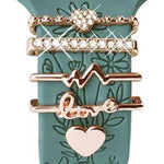 5pcs / Set 20mm Width Smart Watch Silicone Band Decorative Ring Metal Accessories, Gold 1, Silver 2, Rose Gold 3, Rose Gold 4, Silver 5, Rose Gold 6, Gold 7, Rose Gold 8, Gold 9