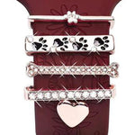 5pcs / Set 20mm Width Smart Watch Silicone Band Decorative Ring Metal Accessories, Gold 1, Silver 2, Rose Gold 3, Rose Gold 4, Silver 5, Rose Gold 6, Gold 7, Rose Gold 8, Gold 9