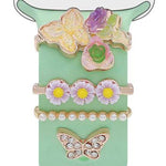 4pcs / Set 22mm Width Smart Watch Butterfly Flower Band Decorative Ring Metal Accessories, 1, 2, 3, 4