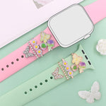 4pcs / Set 22mm Width Smart Watch Butterfly Flower Band Decorative Ring Metal Accessories, 1, 2, 3, 4