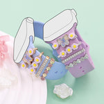 4pcs / Set 22mm Width Smart Watch Butterfly Flower Band Decorative Ring Metal Accessories, 1, 2, 3, 4