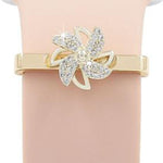 21mm Width Rotatable Smartwatch Strap Decorative Ring Metal Accessories, Gold Windmill, Purple Flower Ring