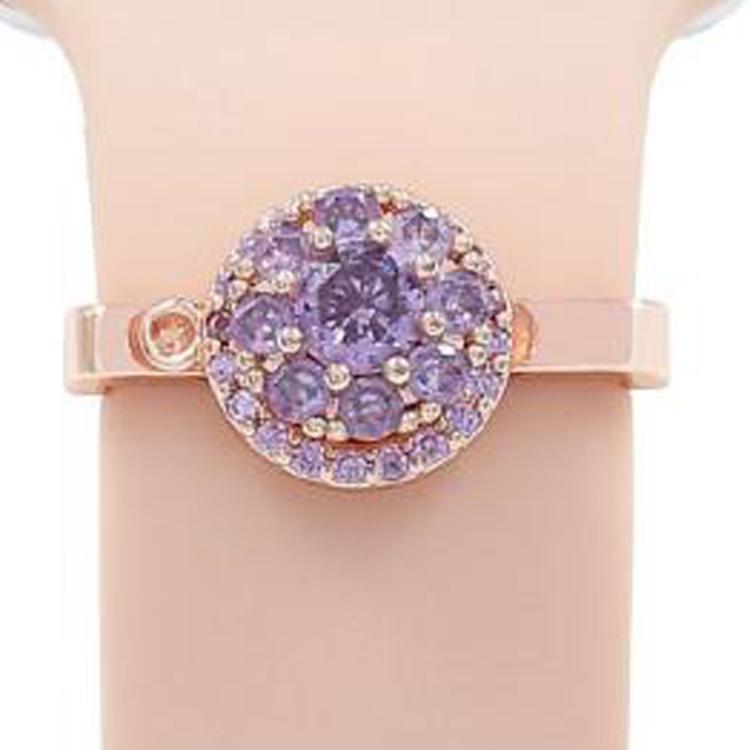 21mm Width Rotatable Smartwatch Strap Decorative Ring Metal Accessories, Gold Windmill, Purple Flower Ring