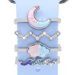 4pcs / Set 22mm Width Smart Watch Band Decorative Ring Metal Accessories, 1, 2, 3, 4