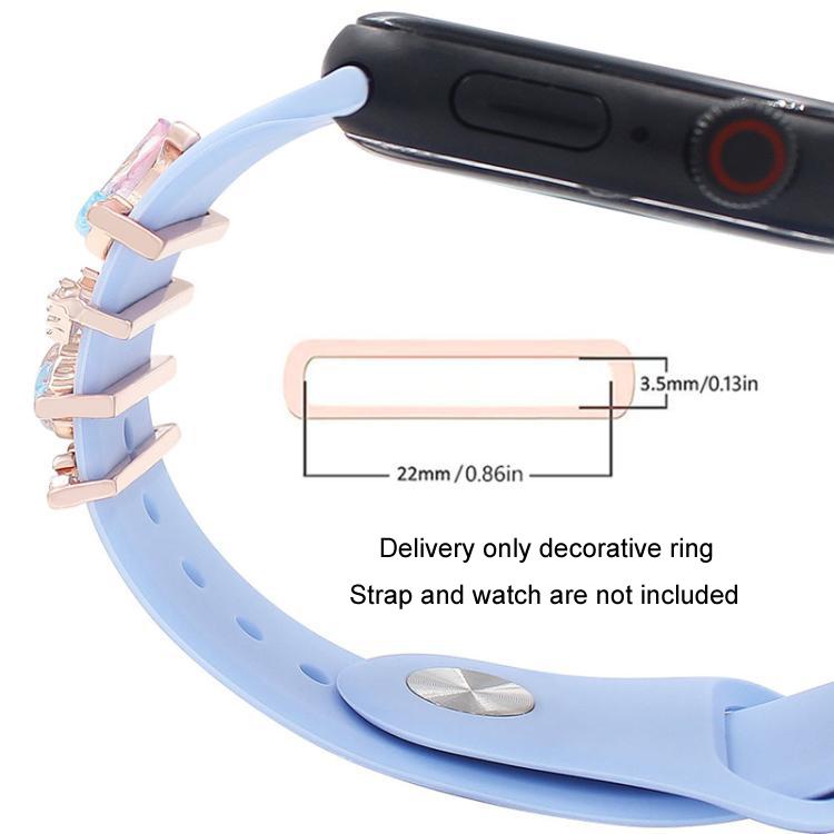 4pcs / Set 22mm Width Smart Watch Band Decorative Ring Metal Accessories, 1, 2, 3, 4