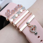 5pcs / Set 21mm Width Smart Watch Band LOVE Letter Decorative Ring Metal Accessories