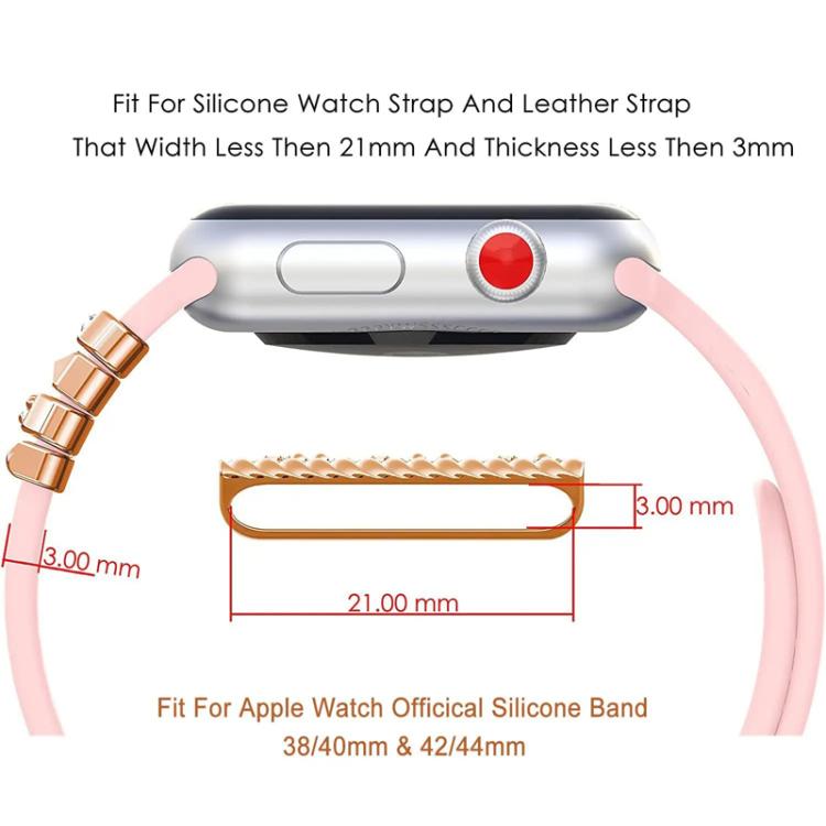 5pcs / Set 21mm Width Smart Watch Band LOVE Letter Decorative Ring Metal Accessories