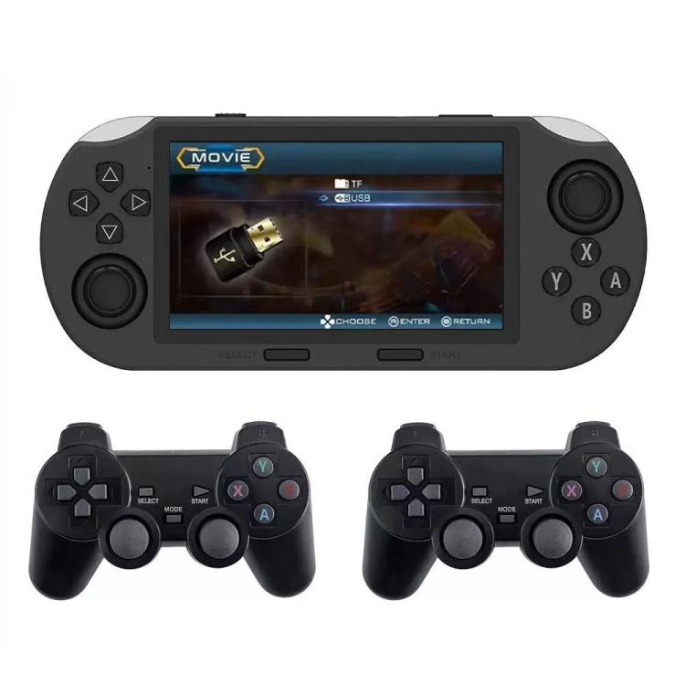 Console de jeu portable SF3000 avec écran IPS de 4,5 pouces, 64 Go de mémoire interne et 20 000 jeux intégrés, SF3000 avec 2 poignées