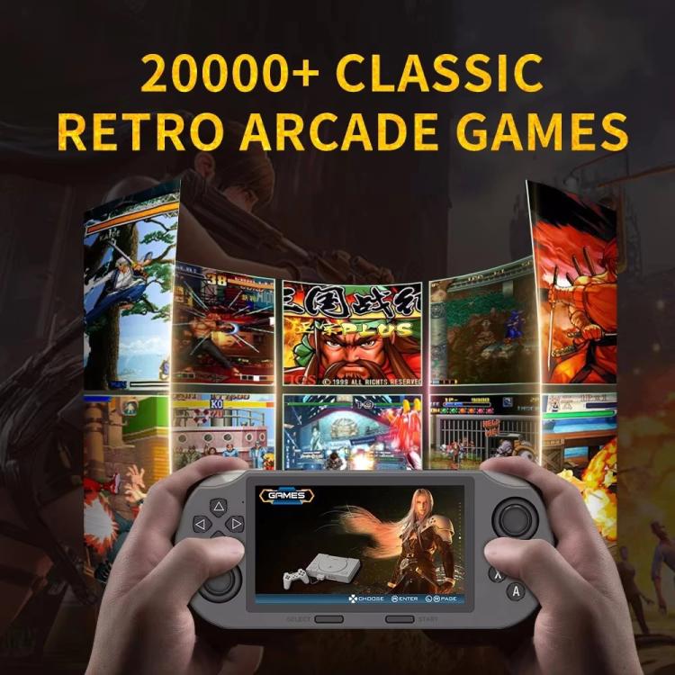 Console de jeu portable SF3000 avec écran IPS de 4,5 pouces, 64 Go de mémoire interne et 20 000 jeux intégrés, SF3000 avec 2 poignées