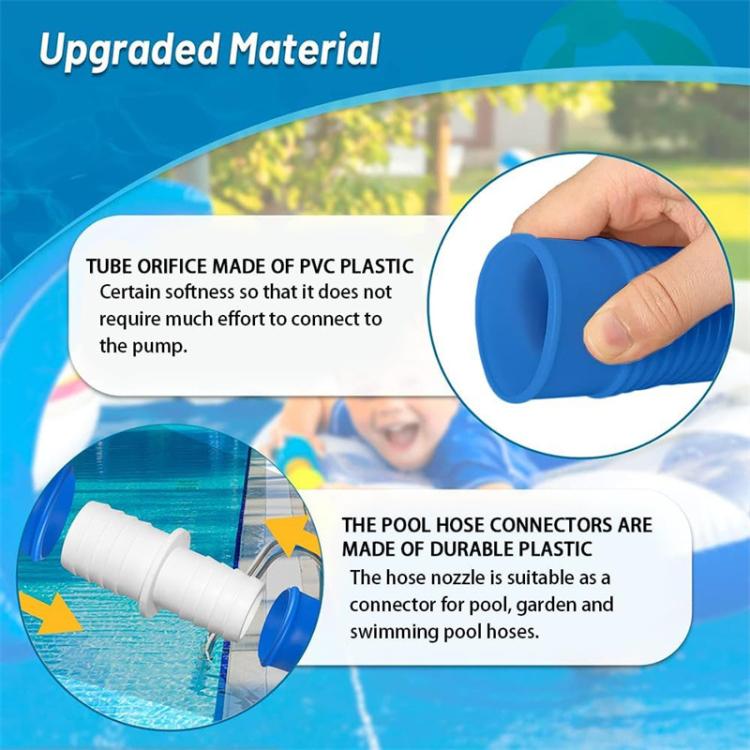 32mm Pool Hose + Connector + Screwdriver For Intex 300 GPH/530 GPH, 1.5m White Hose, 1.5m Blue Hose, 1m Blue Hose, 1m White Hose