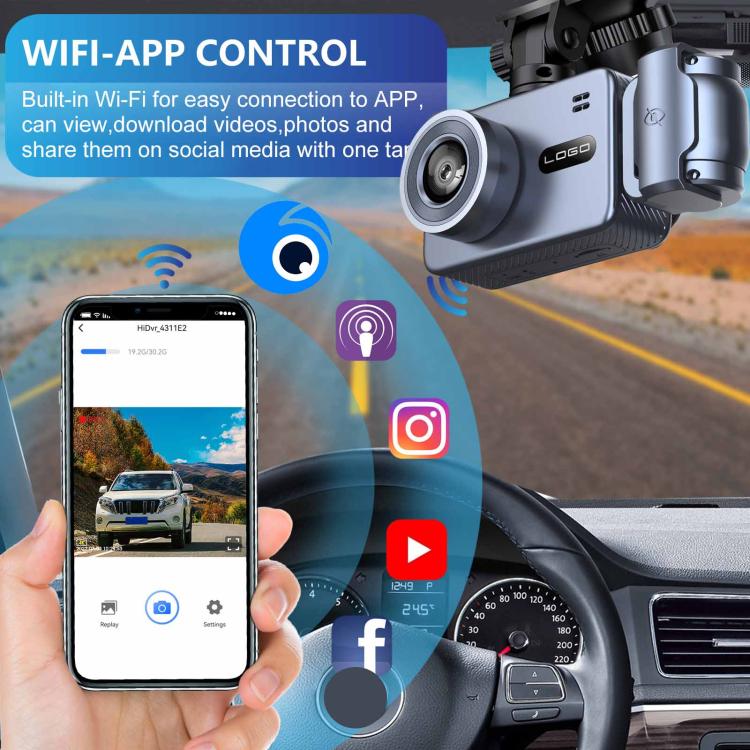 WIFI Connected 4K Three-Lens Car Driving Recorder, G79