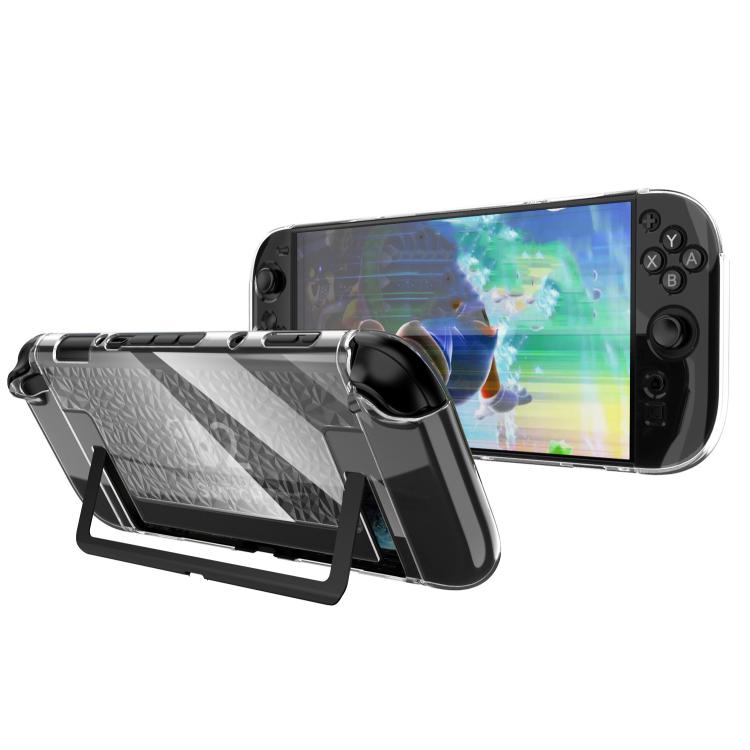 Coque transparente fendue en TPU+PC pour Nintendo Switch 2, coque antichoc, coque fendue en TPU+PC à motif diamant