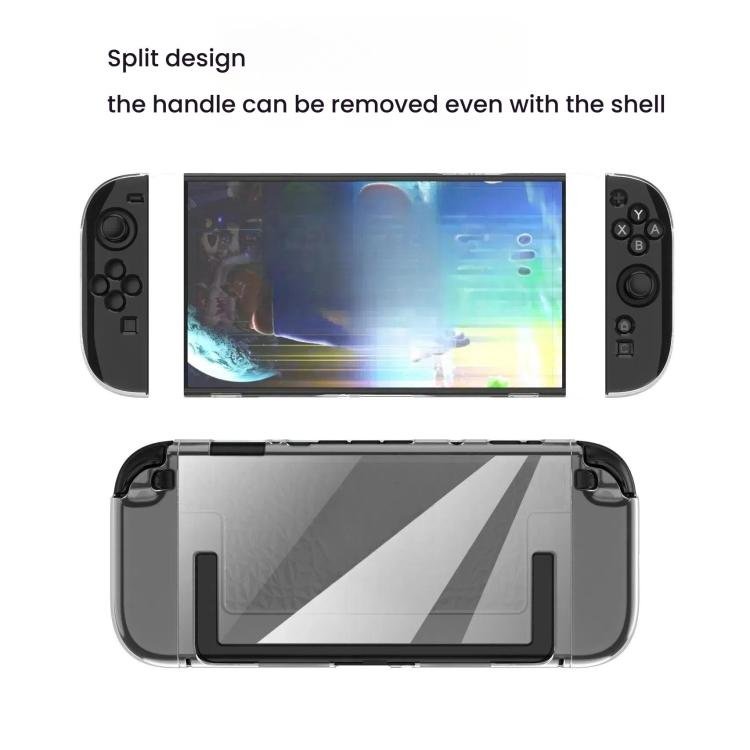 Coque transparente fendue en TPU+PC pour Nintendo Switch 2, coque antichoc, coque fendue en TPU+PC à motif diamant