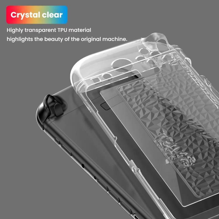 Coque transparente fendue en TPU+PC pour Nintendo Switch 2, coque antichoc, coque fendue en TPU+PC à motif diamant