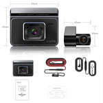 Anytek T2 PRO 3.0 Inch 2K HD Night Vision Recorder Hidden Car Camera Front And Rear Dual Recording, T2 PRO