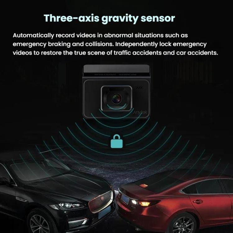 Anytek T2 PRO 3.0 Inch 2K HD Night Vision Recorder Hidden Car Camera Front And Rear Dual Recording, T2 PRO