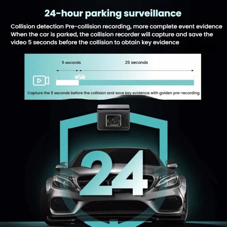 Anytek T2 PRO 3.0 Inch 2K HD Night Vision Recorder Hidden Car Camera Front And Rear Dual Recording, T2 PRO