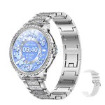 Bluetooth Calling AI Voice Assistant Life Waterproof Sports Smartwatch, Black Silicone Strap, Gold Pink Silicone Strap, Silver Gray Silicone Strap, Gold Rough Steel Strap+Pink Silicone Strap, Silver Rough Steel Strap+Gray Silicone Strap                ...