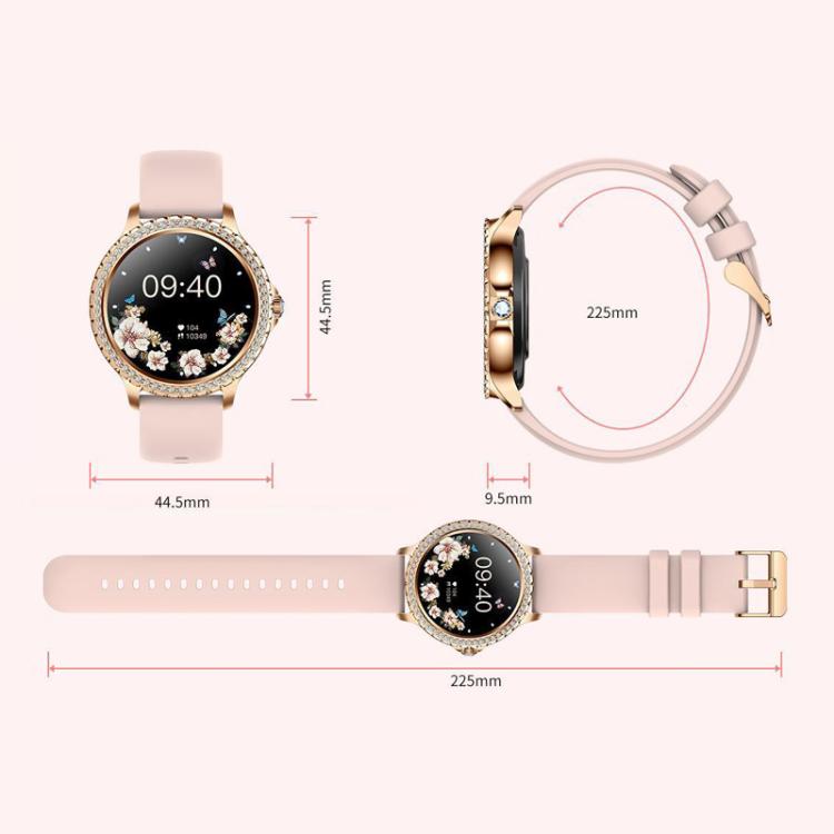 Bluetooth Calling AI Voice Assistant Life Waterproof Sports Smartwatch, Black Silicone Strap, Gold Pink Silicone Strap, Silver Gray Silicone Strap, Gold Rough Steel Strap+Pink Silicone Strap, Silver Rough Steel Strap+Gray Silicone Strap                ...