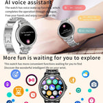 Bluetooth Calling AI Voice Assistant Life Waterproof Sports Smartwatch, Black Silicone Strap, Gold Pink Silicone Strap, Silver Gray Silicone Strap, Gold Rough Steel Strap+Pink Silicone Strap, Silver Rough Steel Strap+Gray Silicone Strap                ...