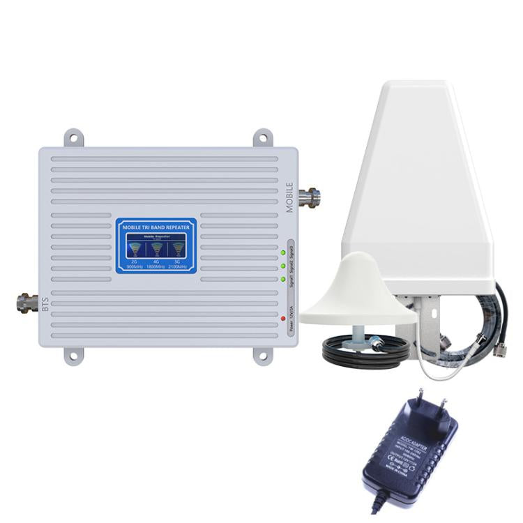Triple-Band 900/1800/2100 Mobile Phone Signal Reception Booster Amplifier, UK Plug, US Plug, EU Plug
