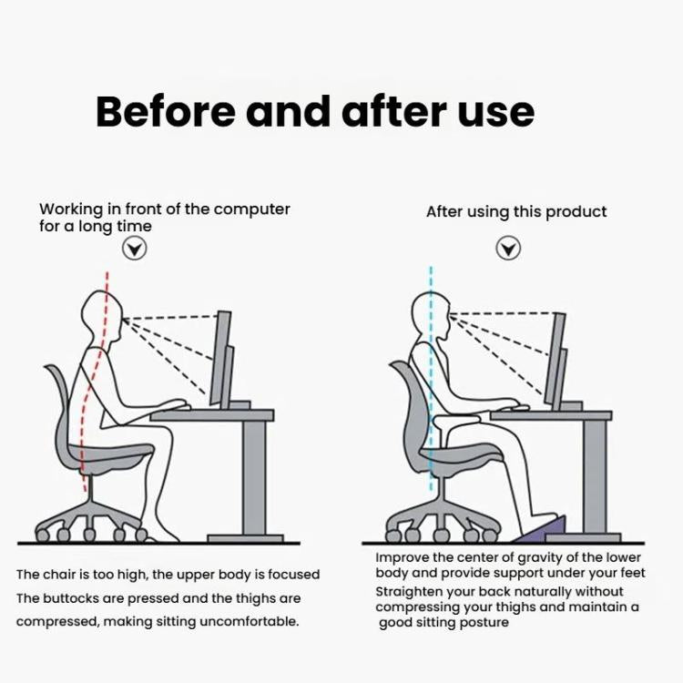 Adjustable Under Desk Foot Rest  for Office Ergonomics, Anti-Cross Leg Design Foot Stool, Metal Tube Black, Metal Tube Gray