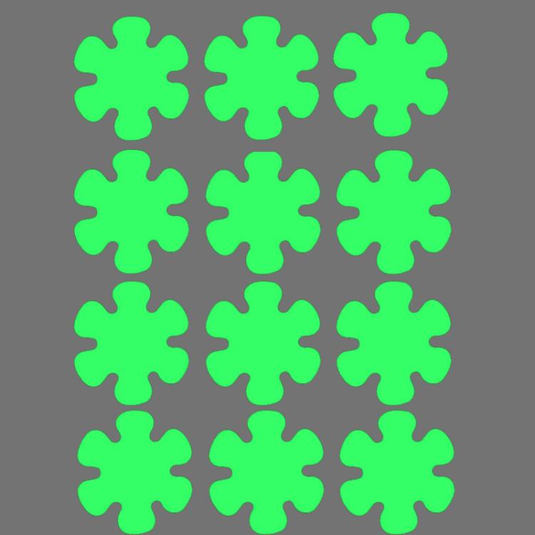 12pcs /Pack PEVA Self-Adhesive Glow-in-the-Dark Anti-Slip Stickers for Bathroom, Stairs, Floor, Strip 2x20cm, Strip 2x38cm, S-shape 1.3x18cm, Round 8cm, Round 10cm, Flower 8cm, Flower 10cm, Conch
