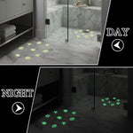 12pcs /Pack PEVA Self-Adhesive Glow-in-the-Dark Anti-Slip Stickers for Bathroom, Stairs, Floor, Strip 2x20cm, Strip 2x38cm, S-shape 1.3x18cm, Round 8cm, Round 10cm, Flower 8cm, Flower 10cm, Conch