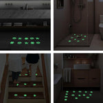 12pcs /Pack PEVA Self-Adhesive Glow-in-the-Dark Anti-Slip Stickers for Bathroom, Stairs, Floor, Strip 2x20cm, Strip 2x38cm, S-shape 1.3x18cm, Round 8cm, Round 10cm, Flower 8cm, Flower 10cm, Conch
