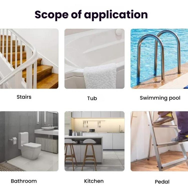 12pcs /Pack PEVA Self-Adhesive Glow-in-the-Dark Anti-Slip Stickers for Bathroom, Stairs, Floor, Strip 2x20cm, Strip 2x38cm, S-shape 1.3x18cm, Round 8cm, Round 10cm, Flower 8cm, Flower 10cm, Conch