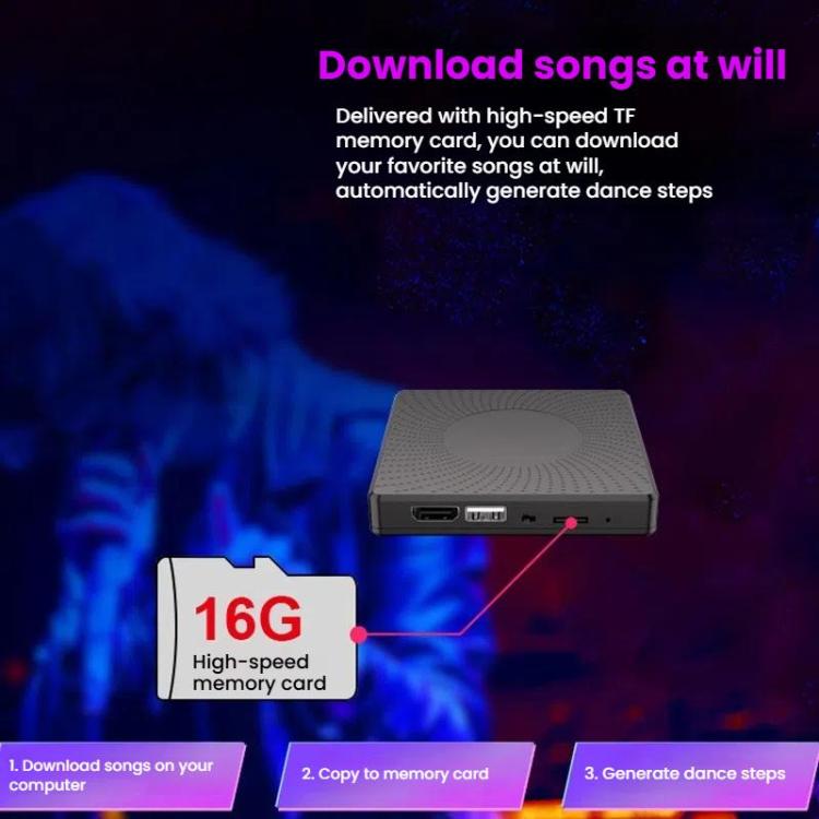 Wireless TV Dual-Player Motion-Sensing Dance Mat with HDMI Port & 16GB Memory Card, 040