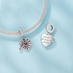 S925 Sterling Silver Heart Cross Hollow Pendant Bracelet Beads