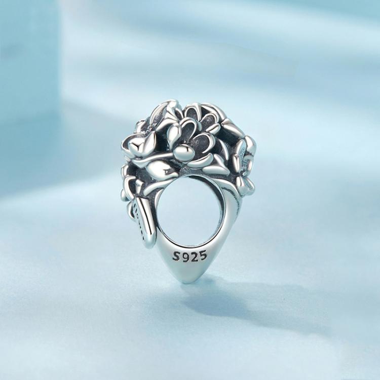 S925 Sterling Silver Oxidized Bouquet Bracelet Beads