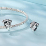 S925 Sterling Silver Oxidized Bouquet Bracelet Beads